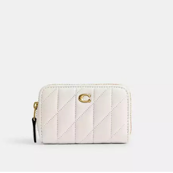 Coach Small Zip Around Card Case With Pillow Quilting Wallet - Picture 1 of 6